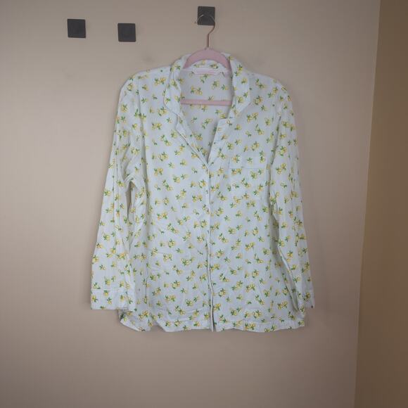 Victoria's Secret Other - Victoria's Secret Long Sleeve Lemon Button Up Sleep Shirt Size L